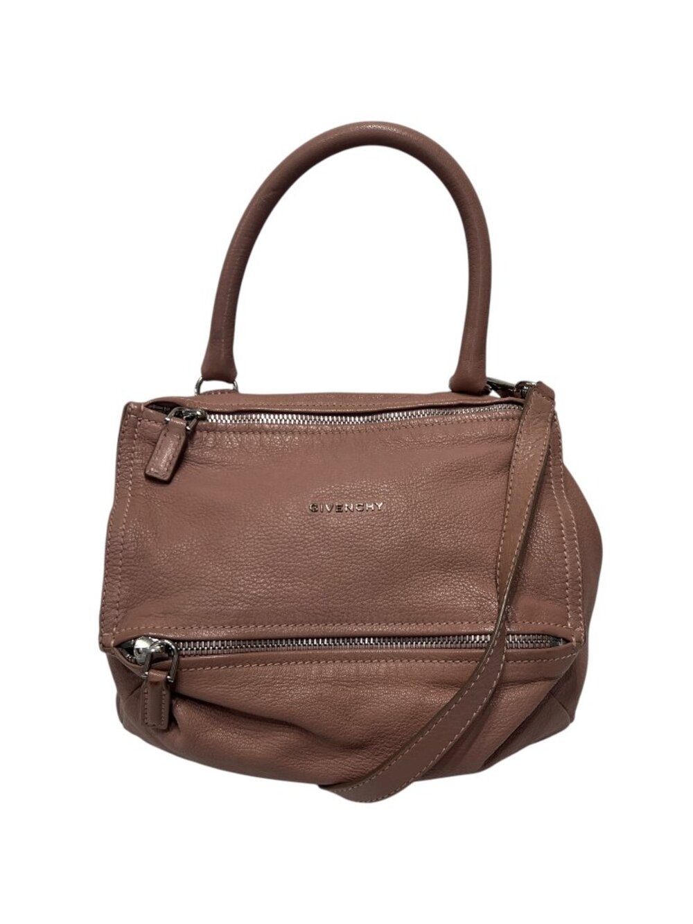 GIVENCHY Blush Pink Pebbled Leather Pandora Crossbody Bag